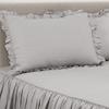 Lush Decor Belgian Flax Linen Blend Bedspread Queen Size 3 Piece Set Full/Queen Gray - Ruffle Bedding Set Queen Bedspread - Farmhouse Decor view 1