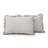 Lush Decor Belgian Flax Linen Blend Bedspread Queen Size 3 Piece Set Full/Queen Gray - Ruffle Bedding Set Queen Bedspread - Farmhouse Decor view 4