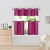 1 Set Blackout Faux Silk Window Small Curtain Valance and Curtain Tier Grommets Included Home Decor K7 (Fuchsia Blush) view 1