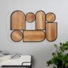 Deco 79 The Novogratz Bamboo Geometric Shapes Wall Decor with Slatted Wood Design, 39" x 2" x 26", Brown view 2