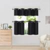 1 Set Blackout Faux Silk Window Small Curtain Valance and Curtain Tier Grommets Included Home Decor K7 (Black Onix) view 1
