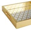 Deco 79 Plastic Geometric Living Room Decor Tray Mirrored Ottoman Tray, Set of 2 Serving Tray 16", 14" W, Gold view 2
