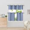 1 Set Blackout Faux Silk Window Small Curtain Valance and Curtain Tier Grommets Included Home Decor K7 (Slate Dust Blue) view 1