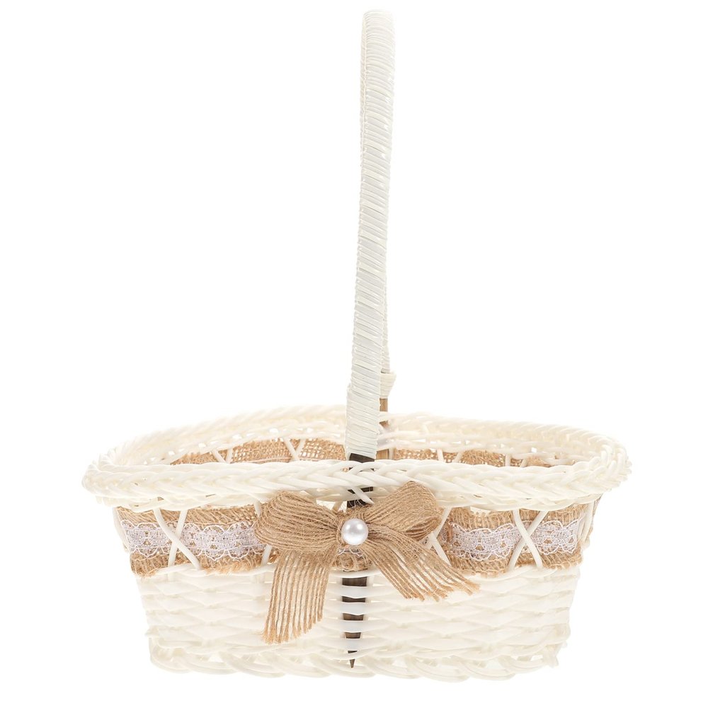Heart Shape Wedding Flower Basket Portable Petal Snack Container Present Basket for Parties Celebrations Sturdy Safe Design for Storing Flowers Fruits Candies