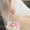 Heart Shape Wedding Flower Basket Portable Petal Snack Container Present Basket for Parties Celebrations Sturdy Safe Design for Storing Flowers Fruits Candies view 4