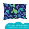 Little Sleepy Head Youth Pillow 16x22 with Hypoallergenic Cotton Pillow case Youth Pillows for Sleeping Age 5-10 - Snugly Designed Youth Neck Pillows for Travel, School and Bedtime - (Dinosaurs Blue) view 2