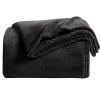 KMUSET Super Soft Throw Blanket Premium Silky Flannel Fleece Twin Size Black Microfiber Lightweight Blanket All Season Use,60X80 inches view 1