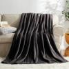 KMUSET Super Soft Throw Blanket Premium Silky Flannel Fleece Twin Size Black Microfiber Lightweight Blanket All Season Use,60X80 inches view 2