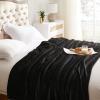 KMUSET Super Soft Throw Blanket Premium Silky Flannel Fleece Twin Size Black Microfiber Lightweight Blanket All Season Use,60X80 inches view 3