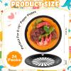 Tessco for you 24 Pcs Reusable Plastic Paper Plate Holders 10 Inch Heavy Duty Plastic Paper Plate Holder Set with Snap in Grooves for 9 Inch Plates, Dishwasher Safe for Picnic Party BBQ (Black) view 2