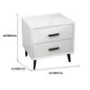 TOMYEUS Bedside Table Bedside Table Double Drawer Modern Small Cabinet Simple Small Bedside Storage Cabinet Home Bedroom Bedside Cabinet with Metal Legs Nightstand Storage Unit (Color : B) view 2