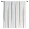 Abstract Semi Sheer Curtains Drapes for Living Room,Bedroom,French Doors Window 63 Inches Long,Beige Teal Geometric Minimalistic Brush Stripes Rod Pocket Chiffon Curtain Drapery Voile Draperies Panel view 3