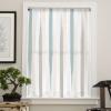Abstract Semi Sheer Curtains Drapes for Living Room,Bedroom,French Doors Window 63 Inches Long,Beige Teal Geometric Minimalistic Brush Stripes Rod Pocket Chiffon Curtain Drapery Voile Draperies Panel view 4