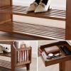 Gdrasuya10 Shoe Bench Shoe Rack Bench 2 Tier Entryway Bench with Storage Basket Hidden Drawer and Soft Seat (30.9x19.49x11.61) view 3