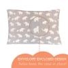 Little Sleepy Head Youth Pillow 16x22 with Hypoallergenic Cotton Pillow case Youth Pillows for Sleeping Age 5-10 - Snugly Designed Youth Neck Pillows for Travel, School and Bedtime - (Elephants Gray) view 2