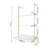 AKaSping Wall Mount Desk 3-Tier Ladder Computer Desk with Storage Bookshelf Wall Table Industrial Bookcase Desk Industrial Floating Shelves for Home Office White view 2