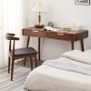 Computer desk solid wood desk light luxury modern environmental protection writing desk study desk home boss desk living room multifunctional desk with drawers ( Color : Walnut , Size : 120*56*76cm ) view 3
