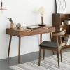 Computer desk solid wood desk light luxury modern environmental protection writing desk study desk home boss desk living room multifunctional desk with drawers ( Color : Walnut , Size : 120*56*76cm ) view 4