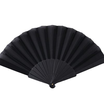 Folding Fans, Handheld Fans, Hand Fans, Silk Fabric Fans for Birthday Gifts Dancing Cosplay Wedding Party Props Decoration Wall Decoration Black
