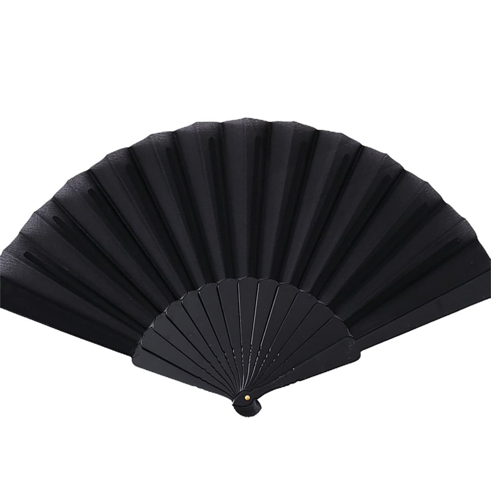 Folding Fans, Handheld Fans, Hand Fans, Silk Fabric Fans for Birthday Gifts Dancing Cosplay Wedding Party Props Decoration Wall Decoration Black