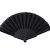 Folding Fans, Handheld Fans, Hand Fans, Silk Fabric Fans for Birthday Gifts Dancing Cosplay Wedding Party Props Decoration Wall Decoration Black view 1