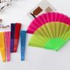 Folding Fans, Handheld Fans, Hand Fans, Silk Fabric Fans for Birthday Gifts Dancing Cosplay Wedding Party Props Decoration Wall Decoration Black view 4