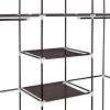 69" Portable Clothes Closet Wardrobe Storage Organizer with Shelves and Non-Woven Fabric Cover for Hanging Clothes, Easy Assembly (Brown) view 4