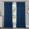 ChadMade Memory Shaped Drape Soild Polyester Curtain 96 Inches Long, Thermal Insulated Blackout Curtain Light Blocking Pinch Pleat Drape for Bedroom (W100 x L96, 1 Panel, Navy) view 1