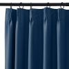 ChadMade Memory Shaped Drape Soild Polyester Curtain 96 Inches Long, Thermal Insulated Blackout Curtain Light Blocking Pinch Pleat Drape for Bedroom (W100 x L96, 1 Panel, Navy) view 3
