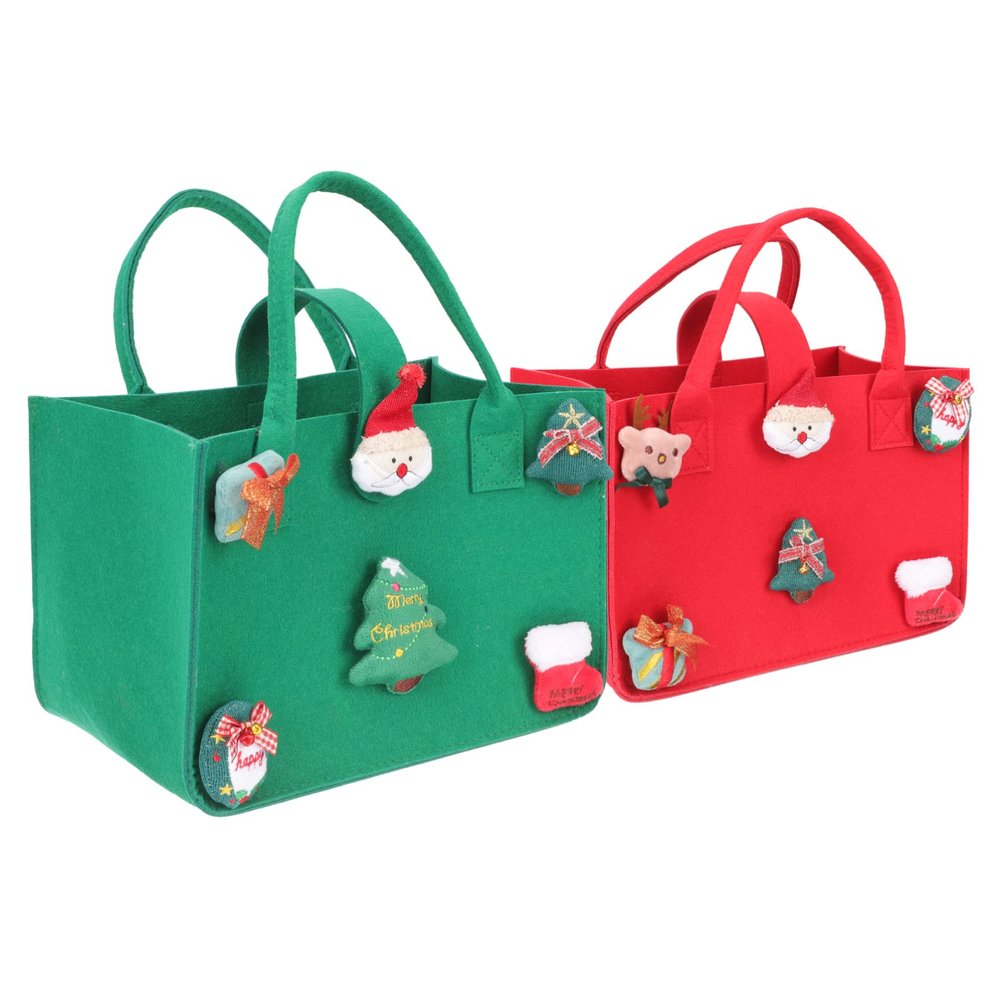 Didiseaon 2pcs Christmas Bag Christmas Treat Bag Felt Bag Xmas Tote Bags Christmas Party Favor Bag Xmas Bag Xmas Candy Bag Christmas Candy Holder Felt Bag Baby Cartoon