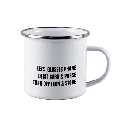 Funlucy 10 Oz Enamel Mug Metal Camping Mug Outdoor Camping Coffee Cup Keys Glasses Phone Debit Card Coffee Mug for Camping Backpacking Hiking Fishing Housewarming Gifts
