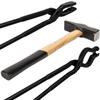 Blacksmith Hammer & Forge Tools Kit - Starter Beginner Making Knife Kit With Anvil, Wolf Jaw Tongs & V-bit Tongs view 1
