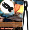 Blacksmith Hammer & Forge Tools Kit - Starter Beginner Making Knife Kit With Anvil, Wolf Jaw Tongs & V-bit Tongs view 3