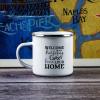 10 Oz Enamel Mug Metal Camping Mug Outdoor Camping Coffee Cup Welcome to Our Happy Crazy Fun Loud Home Coffee Mug for Camping Backpacking Hiking Fishing Housewarming Gifts view 3
