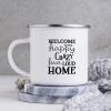 10 Oz Enamel Mug Metal Camping Mug Outdoor Camping Coffee Cup Welcome to Our Happy Crazy Fun Loud Home Coffee Mug for Camping Backpacking Hiking Fishing Housewarming Gifts view 4