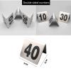 V3VOGUE Restaurant Table Signs, Stainless Steel Tent Style Table Number Stands Uses for Restaurants Cafes Pizza Shop, Number 1-20/50/100, 5x5cm Stackable Table Numbers Cards view 2