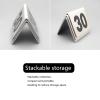 V3VOGUE Restaurant Table Signs, Stainless Steel Tent Style Table Number Stands Uses for Restaurants Cafes Pizza Shop, Number 1-20/50/100, 5x5cm Stackable Table Numbers Cards view 3