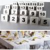 V3VOGUE Restaurant Table Signs, Stainless Steel Tent Style Table Number Stands Uses for Restaurants Cafes Pizza Shop, Number 1-20/50/100, 5x5cm Stackable Table Numbers Cards view 4