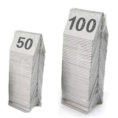 Table Numbers/Place Cards For Table/Stainless Steel Table Number Cards For Restaurant/Number 1 To 50/1 To 100/Double-Sided Digital Sign, Easy To Identify ( Color : Number 1-100 , Size : 5x4x3.5cm )