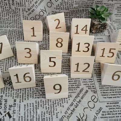 Retro Wooden Table Number Plate 1-25/1-50, 6x5cm Wooden Table Numbers Cards - Beautiful And Sturdy - Digital Restaurant Table Sign For Hotel Restaurant Cafe Bar ( Color : Wood B , Size : 1 to 25 )