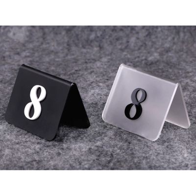 Acrylic Table Number, Weddings Restaurant Table Number Signs, Seat Number 1-25/1-50/1-100, Black Matte/Clear Matte, Table Decor, Stackable Table Number Cards ( Color : Black Frosted , Size : 1-100 )