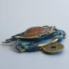 Brass Crab Sculpture,Feng Shui Crab Wealth Statue Model Crafts Desktop Ornament Bar Home Living Room Bookshelf Wine Cabinet Decor Accessories view 2