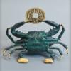 Brass Crab Sculpture,Feng Shui Crab Wealth Statue Model Crafts Desktop Ornament Bar Home Living Room Bookshelf Wine Cabinet Decor Accessories view 4
