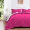 Tony's Textiles 3 Piece Luxury Diamond Pattern Comforter Set Premium Super Soft 600 GSM All Season 1000 Thread Count | 100% Egyptian Cotton - Full/Queen Size, Hot Pink Color view 1
