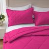 Tony's Textiles 3 Piece Luxury Diamond Pattern Comforter Set Premium Super Soft 600 GSM All Season 1000 Thread Count | 100% Egyptian Cotton - Full/Queen Size, Hot Pink Color view 4