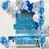 13th Birthday Balloon, Pack of 20 Blue Silver Happy 13th Birthday Latex Confetti Balloon Ribbons for 13th Teenager Boys Birthday Party 13 Year Old Birthday Supplies 12inch (Blue) view 3