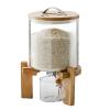 5/7.5L Glass Rice and Cereal Dispenser, Flour and Food Storage Container with Manual Switch and 500ml Measuring Cup, Airtight Grain Storage Bucket for Home and Kitchen(Size:7.5L) view 1
