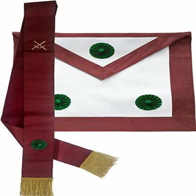 Masonic Apron CASE with Hand Embroiderer Squire Compass (Faux Leather)