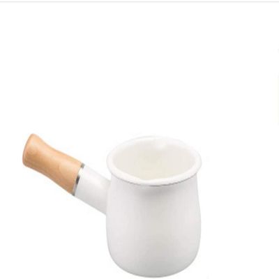 550ml Non-stick Milk Pan Double Mouth Mini Enamel Mixture Cooking Soup Pot (Color : B)