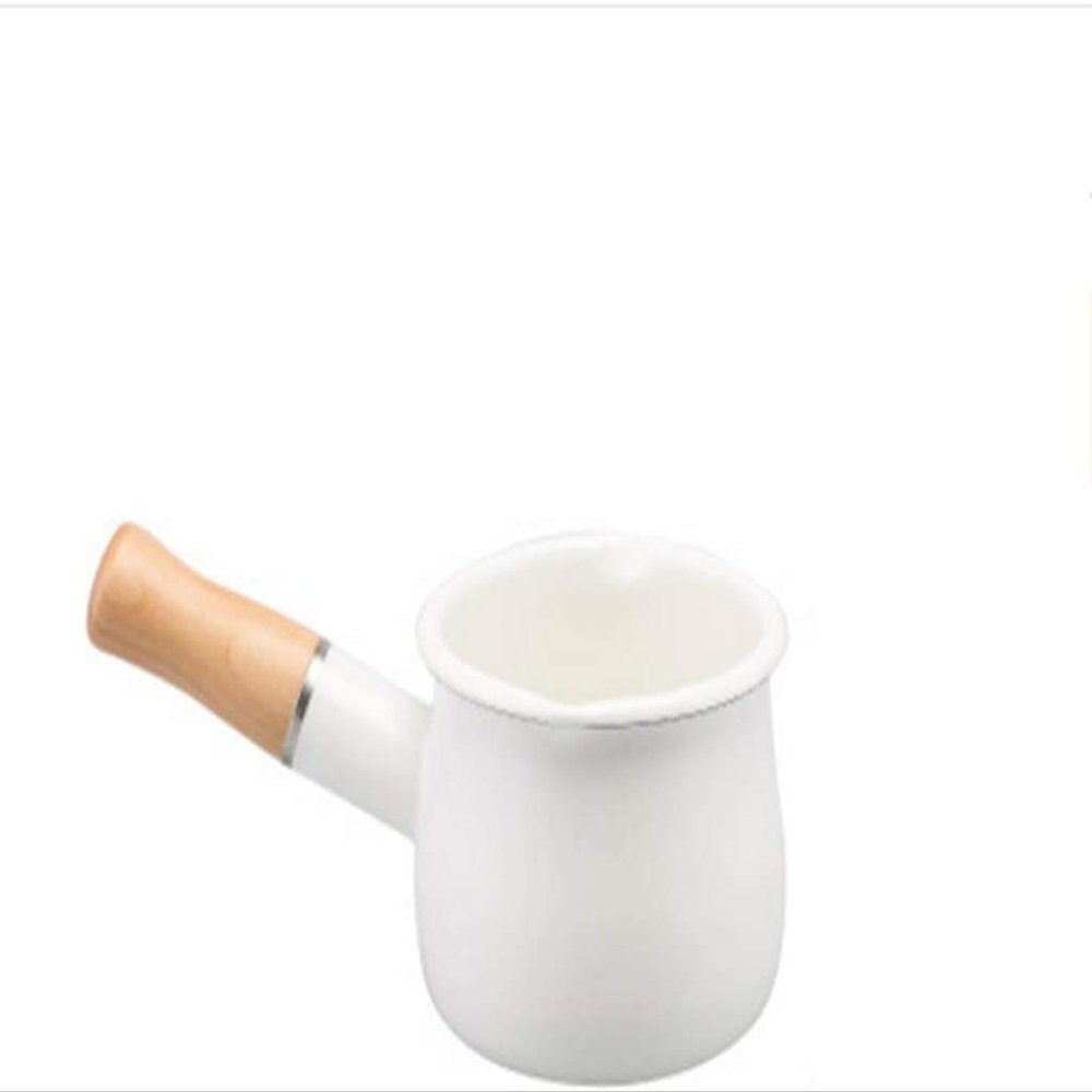 550ml Non-stick Milk Pan Double Mouth Mini Enamel Mixture Cooking Soup Pot (Color : B)